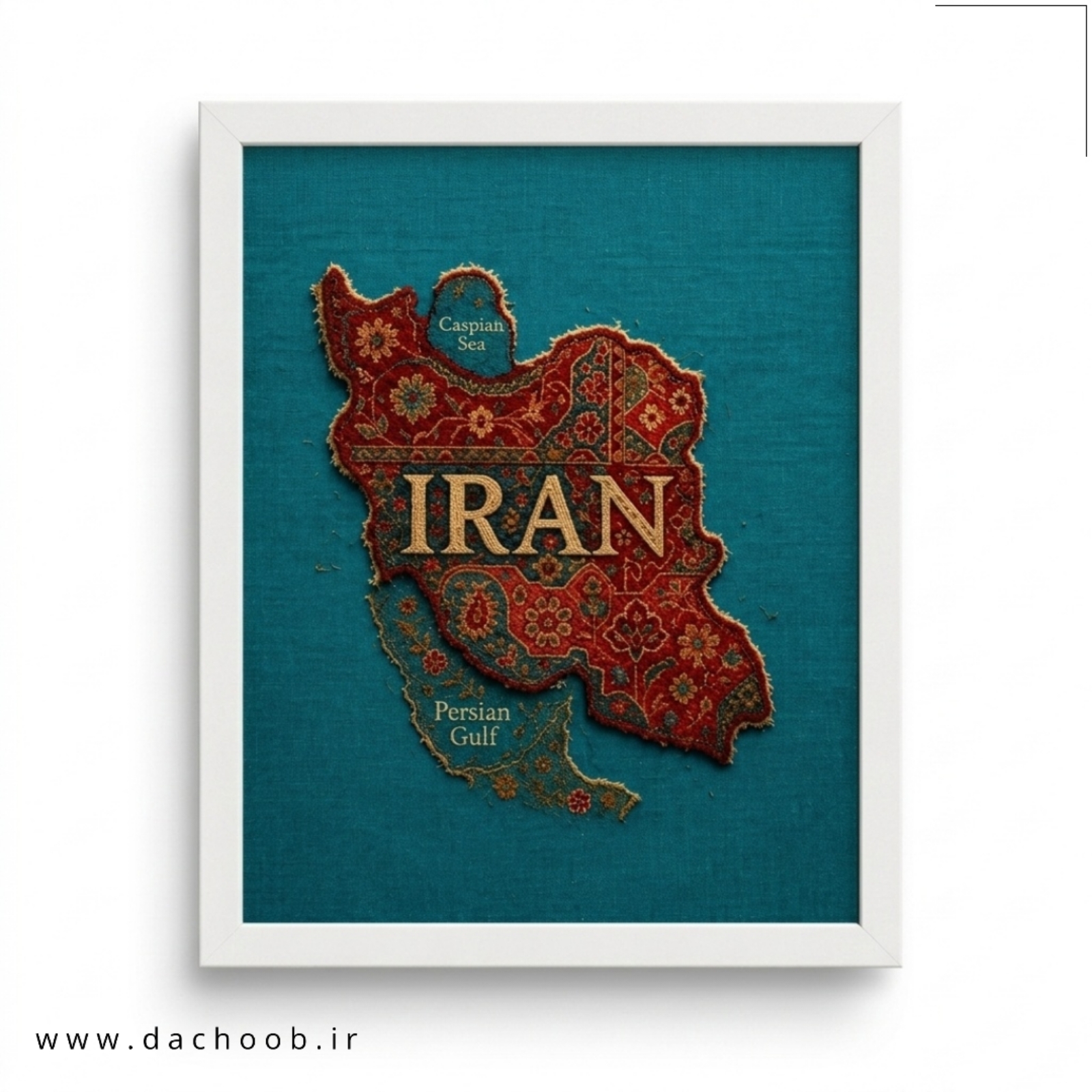 قاب عکس داچوب مدل نقشه فرش ایران | ۲۵×۲۰ | کد DA-101