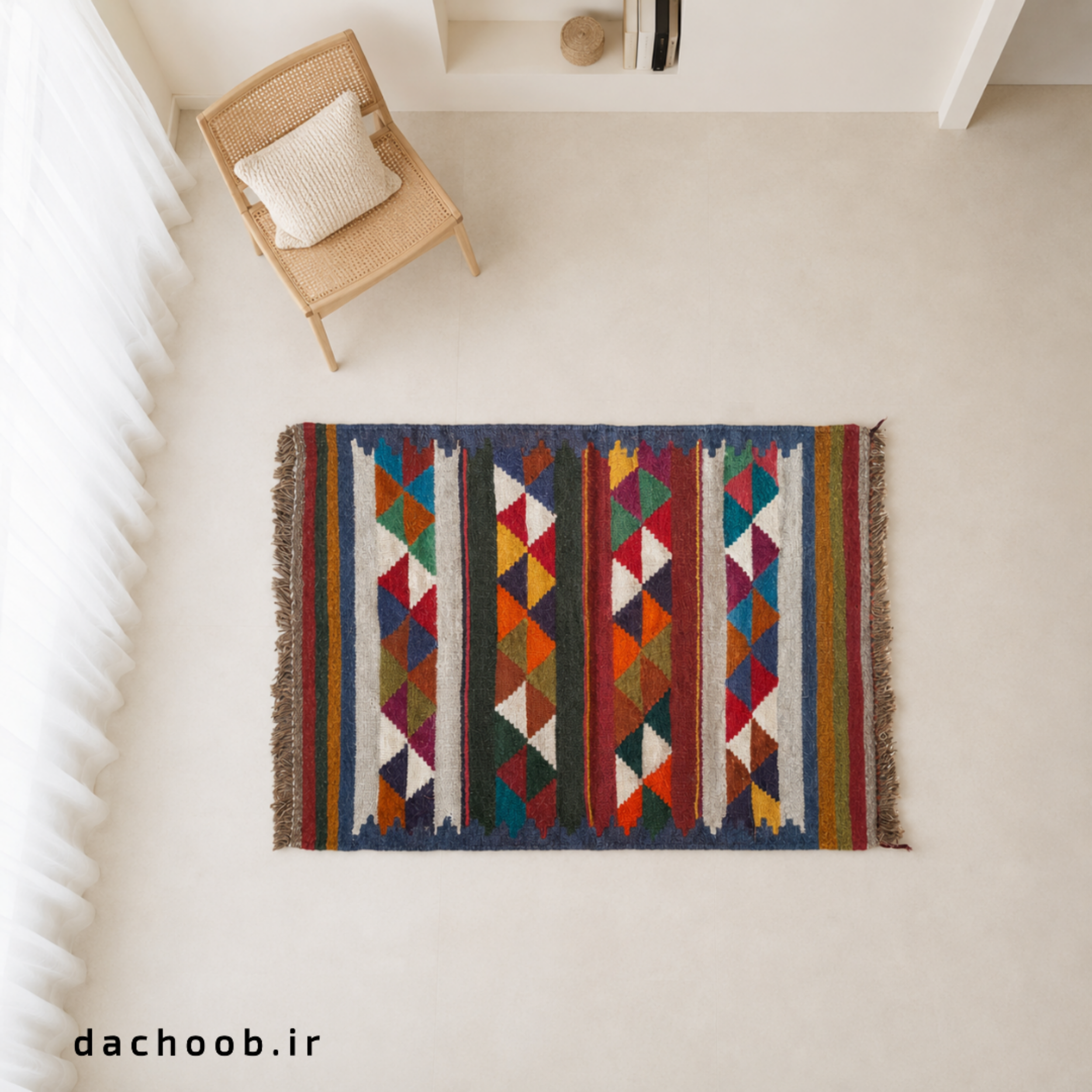 گلیم دستباف داچوب | ابعاد 60×100 سانتیمتر | کد DA-10۳