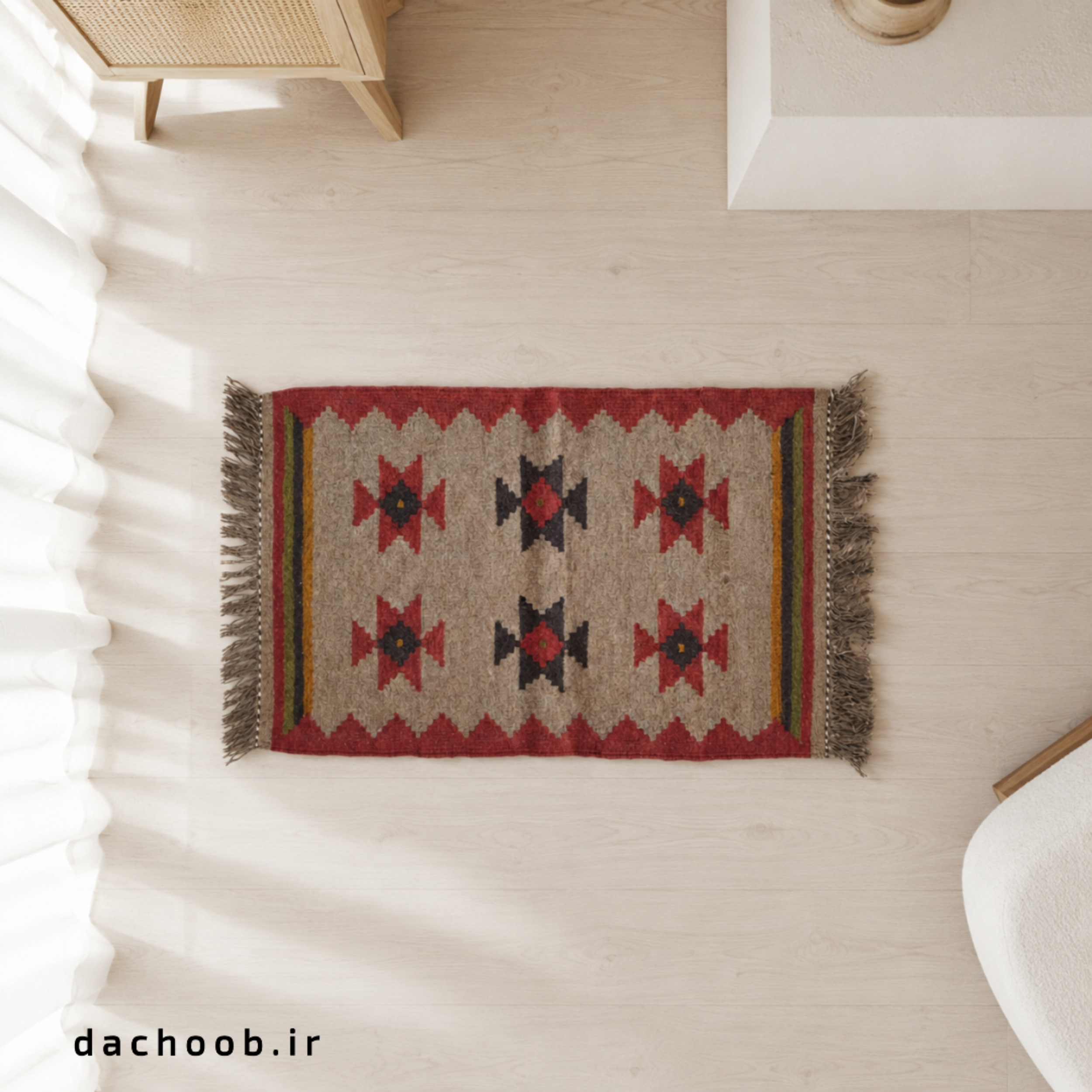 گلیم دستباف داچوب | ابعاد 60×100 سانتیمتر | کد DA-104
