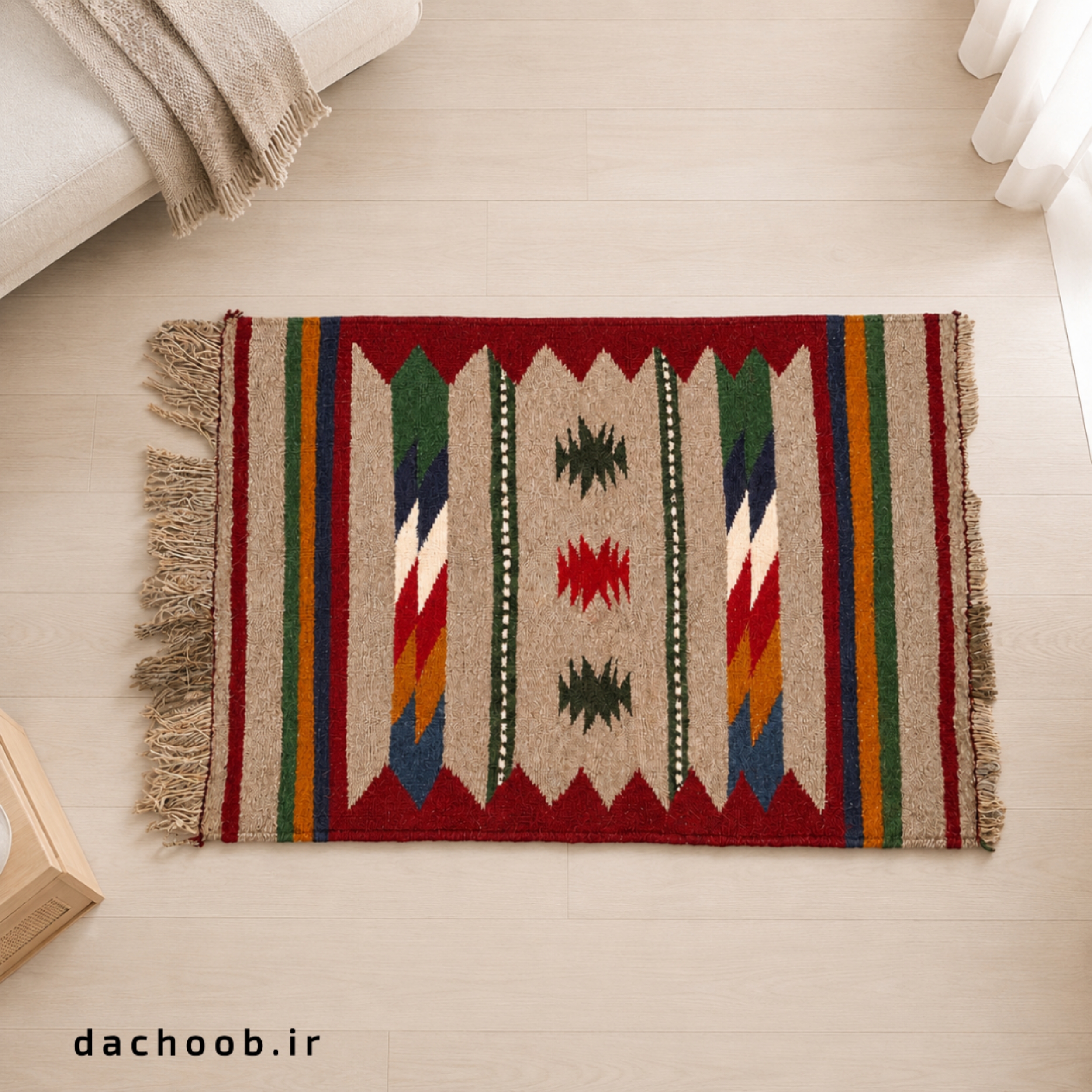 گلیم دستباف داچوب | ابعاد 60×100 سانتیمتر | کد DA-108