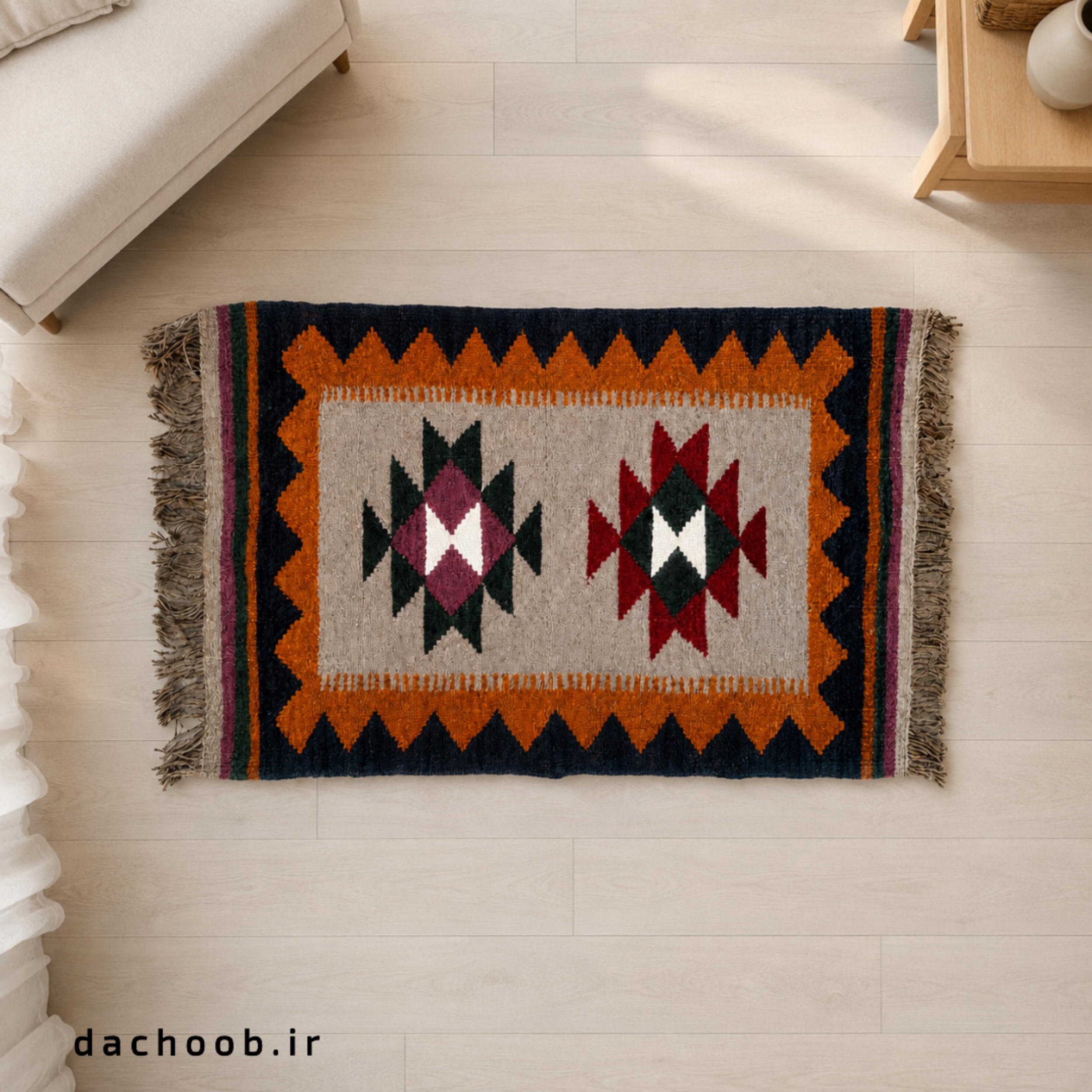 گلیم دستباف داچوب | ابعاد 60×100 سانتیمتر | کد DA-114